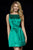 Sherri Hill - 52167 Boat Neck V Back Satin Cocktail Dress In Green