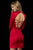 Sherri Hill - 52176 Long Sleeve Lace Up Cutout Sheath Dress In Red