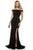 Sherri Hill - 52180 Velvet Off The Shoulder Trumpet Dress In Blue