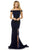 Sherri Hill - 52180 Velvet Off The Shoulder Trumpet Dress In Blue