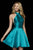 Sherri Hill - 52181 High Halter Neck Satin A-Line Dress In Green