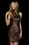 Sherri Hill - 52188 Metallic High Neck Sheath Dress In Brown
