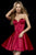 Sherri Hill - 52197 Strapless Corset Satin A Line Cocktail Dress In Red