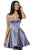Sherri Hill - 52197 Strapless Corset Satin A Line Cocktail Dress In Gray
