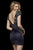 Sherri Hill - 52209 Beaded Wide V-neck Sheath Cocktail Dress In Blue and Multi-Color