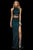 Sherri Hill - 52226 Two Piece Beaded High Halter Sheath Dress In Green