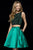 Sherri Hill - 52237 Two Piece Beaded Bateau Cocktail Dress In Black and Green