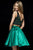 Sherri Hill - 52237 Two Piece Beaded Bateau Cocktail Dress In Black and Green
