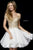 Sherri Hill - 52239 Short Off The Shoulder Applique Dress In White and Gold