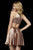 Sherri Hill - 52254 Short Halter Neck Silk Charmeuse A-Line Dress In Brown