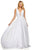 Sherri Hill - 52274 Deep V-Neck A-line Long Dress In White