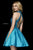 Sherri Hill - 52285 Beaded Halter Cutout Taffeta A Line Dress In Blue