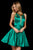 Sherri Hill - 52293 Short Bateau Satin A-line Dress In Green