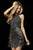 Sherri Hill - 52318 Beaded Halter Fringe Cocktail Dress In Gray