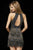 Sherri Hill - 52318 Beaded Halter Fringe Cocktail Dress In Gray