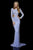 Sherri Hill - 52319 Fully Beaded Long Sleeve Bateau Sheath Dress In Blue
