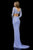 Sherri Hill - 52319 Fully Beaded Long Sleeve Bateau Sheath Dress In Blue