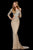 Sherri Hill - 52325 Beaded Long Sleeve Long dress In Neutral and Silver