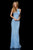 Sherri Hill - 52328 Beaded Halter Sheath Evening Dress In Blue and Silver