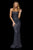 Sherri Hill - 52330 Strappy Beaded Sheath Evening Gown In Gray