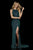 Sherri Hill - 52331 Beaded High Halter Neckline Dress with Slit In Blue and Green