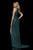Sherri Hill - 52331 Beaded High Halter Neckline Dress with Slit In Blue and Green