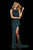 Sherri Hill - 52331 Beaded High Halter Neckline Dress with Slit In Blue and Green