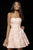 Sherri Hill - 52337 Brocade Print Strapless A-Line Short Dress In Pink