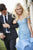 Sherri Hill - 52347 Cap Sleeved Off Shoulder Tiered Mermaid Dress In Blue