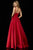Sherri Hill - 52349 Scoop Neck Brocade A-Line Gown In Red