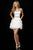 Sherri Hill - 52350 Sleeveless Satin Scoop Feather Short A Line Dress In White
