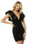 Sherri Hill - 52359 Ruffled Cap Sleeve Deep V-neck Mikado Dress In Black