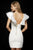 Sherri Hill - 52359 Ruffled Cap Sleeve Deep V-neck Mikado Dress In White