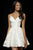 Sherri Hill - 52385 V Neck Brocade A-Line Short Dress In White