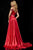 Sherri Hill - 52388 Beaded Off-Shoulder Cap Sleeved Dress with Slit In Red