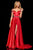Sherri Hill - 52388 Beaded Off-Shoulder Cap Sleeved Dress with Slit In Red