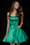 Sherri Hill - 52397 Strapless Fit and Flare Short Satin Dress In Green