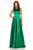 Sherri Hill - 52407 High Neckline A-Line Evening Dress with Slit In Green