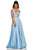 Sherri Hill - 52414 Plunging Bodice Beaded A Line Dress In Blue
