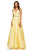 Sherri Hill - 52414 Plunging Bodice Beaded A Line Dress In Yellow