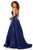 Sherri Hill - 52423 Beaded Scoop Neck Ballgown With Train In Blue