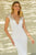 Sherri Hill - 52451 Beaded Deep V-neck Fitted Dress With Open Back In White