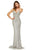 Sherri Hill - 52453 Fully Beaded V-Neck Long Evening Dress In Silver