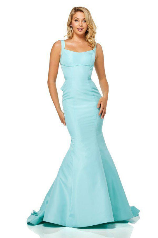 Sherri Hill - 52465 Scoop Neck Ruffled Mermaid Dress With Sexy Back In Green