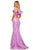Sherri Hill - 52467 Ruffled Off The Shoulder Mikado Evening Dress In Purple