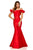 Sherri Hill - 52467 Ruffled Off The Shoulder Mikado Evening Dress In Red