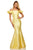 Sherri Hill - 52467 Ruffled Off The Shoulder Mikado Evening Dress In Yellow