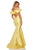 Sherri Hill - 52467 Ruffled Off The Shoulder Mikado Evening Dress In Yellow