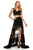 Sherri Hill - 52472 Two Piece Ruffled V-Neck Lace Dress In Black