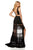 Sherri Hill - 52472 Two Piece Ruffled V-Neck Lace Dress In Black